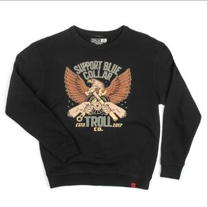 Women’s Black 'Support Blue Collar' Graphic spring / summer Crewneck